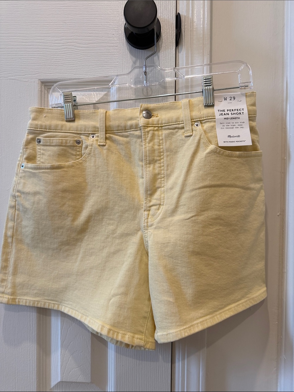 Madewell Pale Yellow Jean Shorts